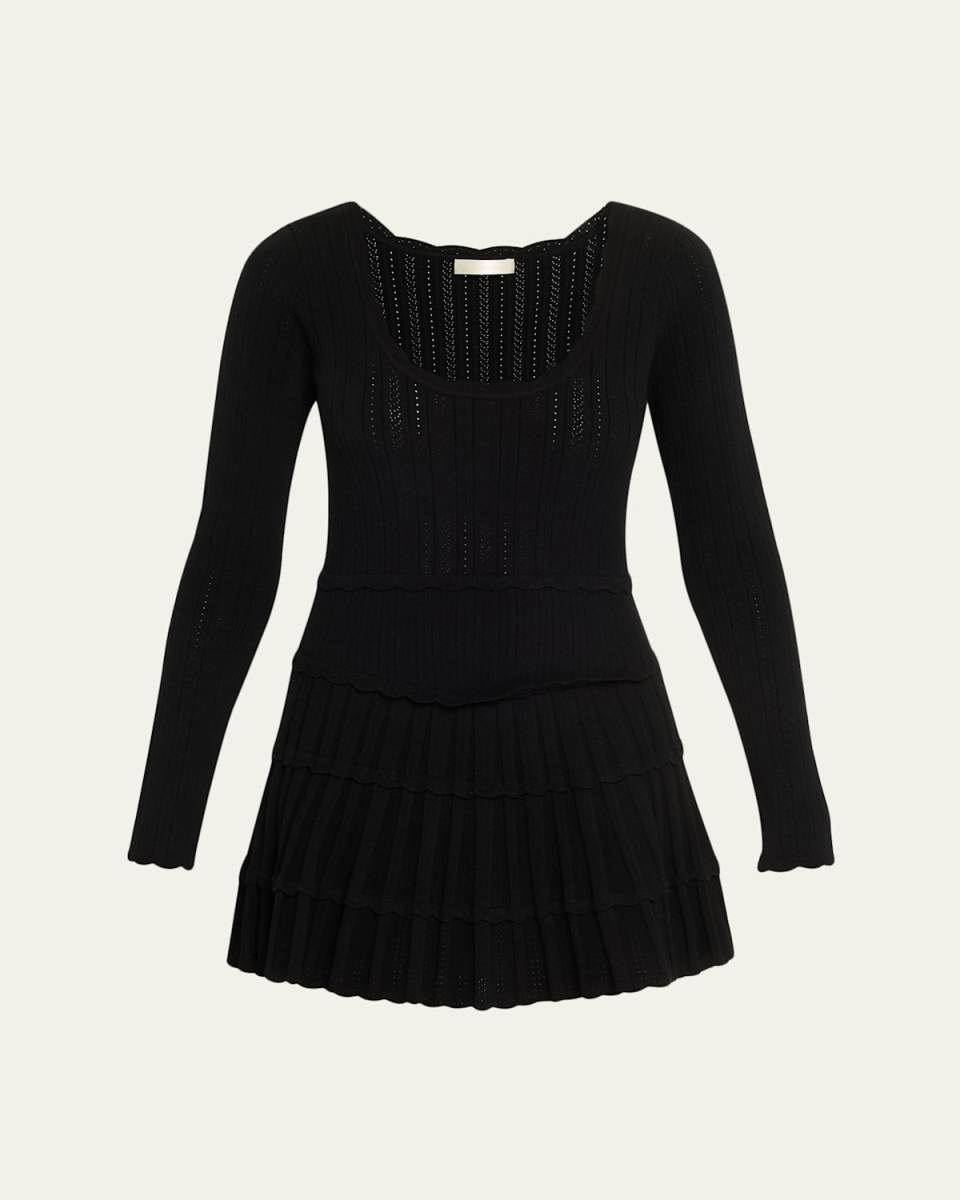 Lavender Stretch Pointelle Mini Dress